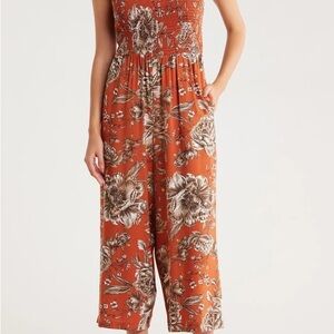 Calvin Klein Rust Floral Jumpsuit